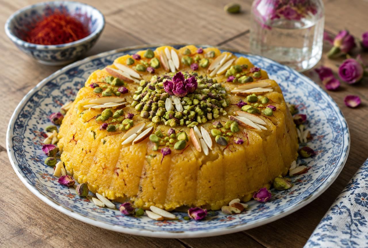 حلوای زعفرانی وگان
